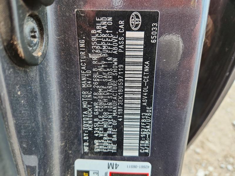 Aukcja sprzedaży 2011 Toyota Camry, vin: 4T1BF3EK1BU597119, numer aukcji: 64682136