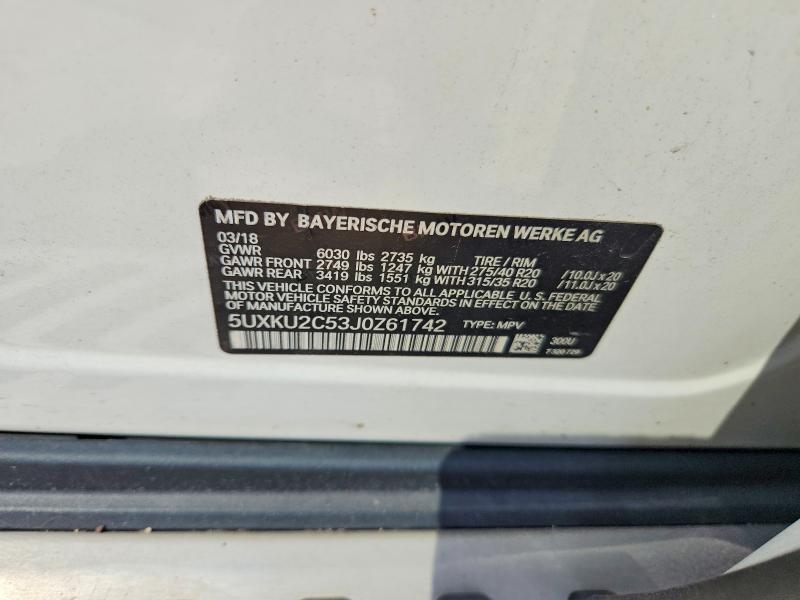 Aukcja sprzedaży 2018 Bmw X6, vin: 5UXKU2C53J0Z61742, numer aukcji: 65079106