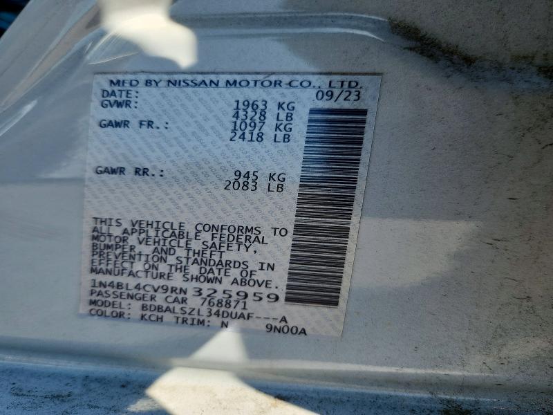 Aukcja sprzedaży 2024 Nissan Altima, vin: 1N4BL4CV9RN325959, numer aukcji: 62705556