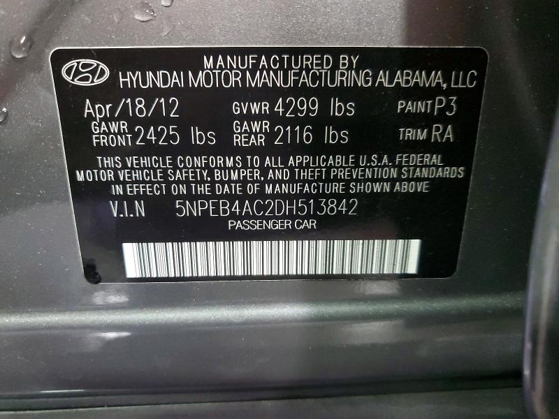 Продаж на аукціоні авто 2013 Hyundai Sonata, vin: 5NPEB4AC2DH513842, номер лоту: 66779466