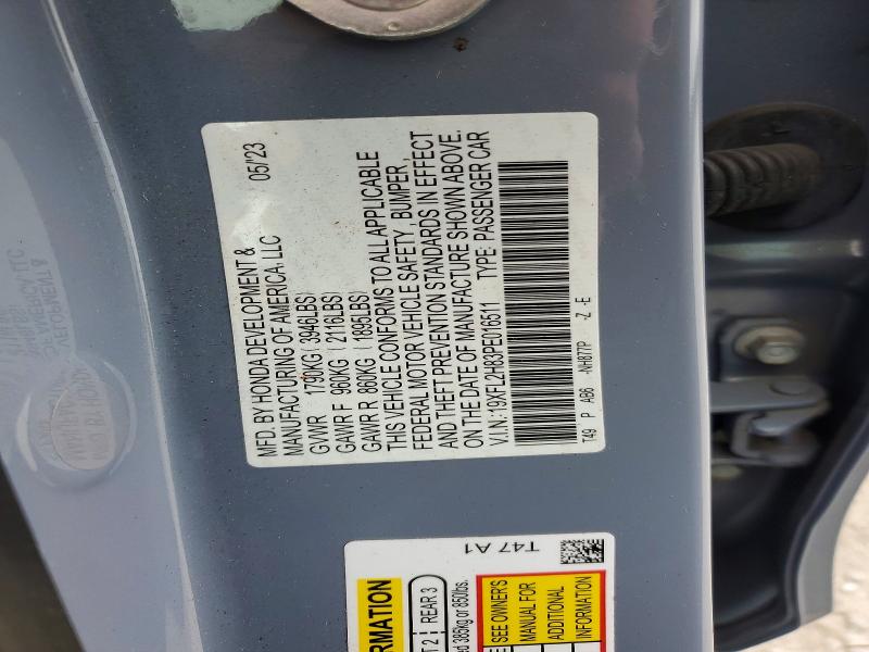 Продажа на аукционе авто 2023 Honda Civic, vin: 19XFL2H83PE016511, номер лота: 65417786