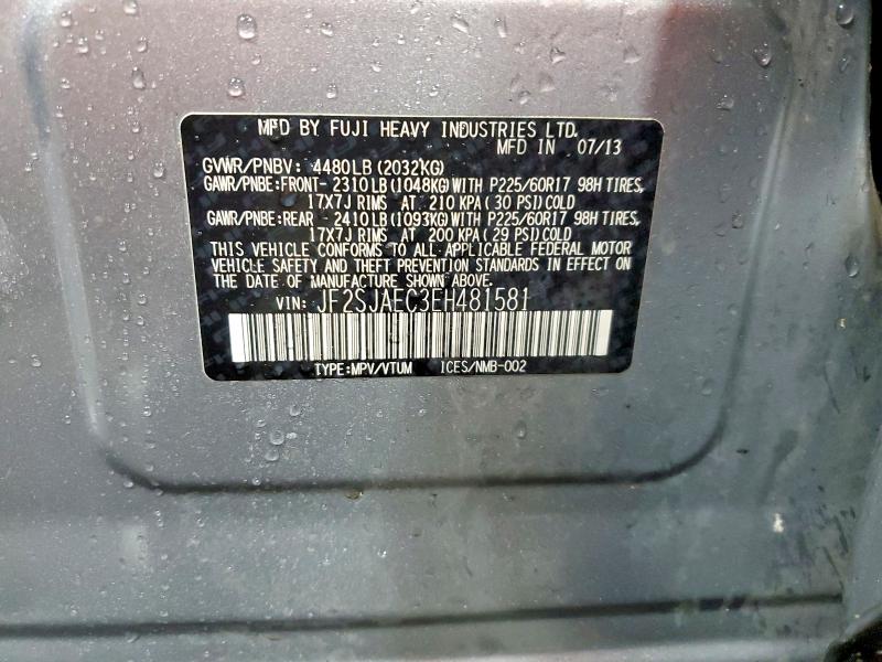 Aukcja sprzedaży 2014 Subaru Forester, vin: JF2SJAEC3EH481581, numer aukcji: 65038316