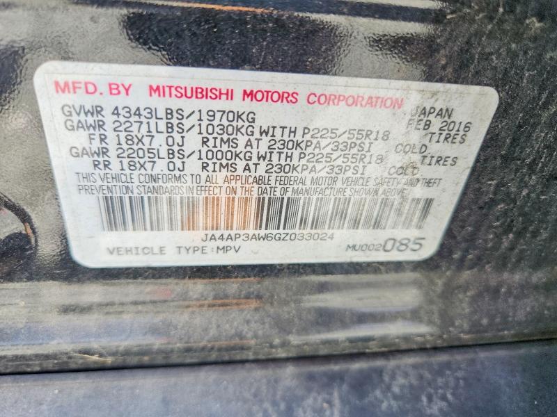 64443616 :رقم المزاد ، JA4AP3AW6GZ033024 vin ، 2016 Mitsubishi Outlander Sport مزاد بيع