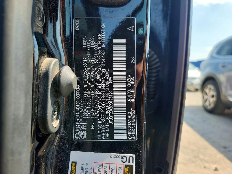 63942706 :رقم المزاد ، JTJBT20X890175129 vin ، 2009 Lexus Gx مزاد بيع