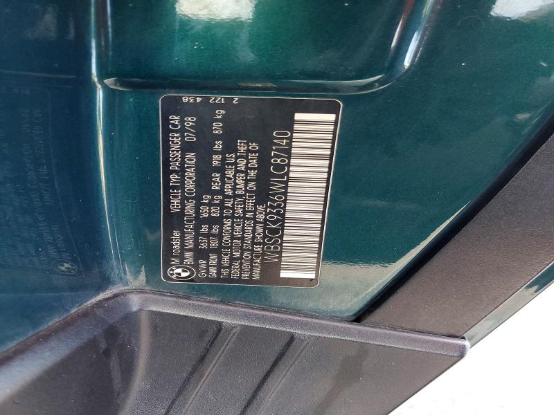 Aukcja sprzedaży 1998 Bmw M, vin: WBSCK9336WLC87140, numer aukcji: 64051926