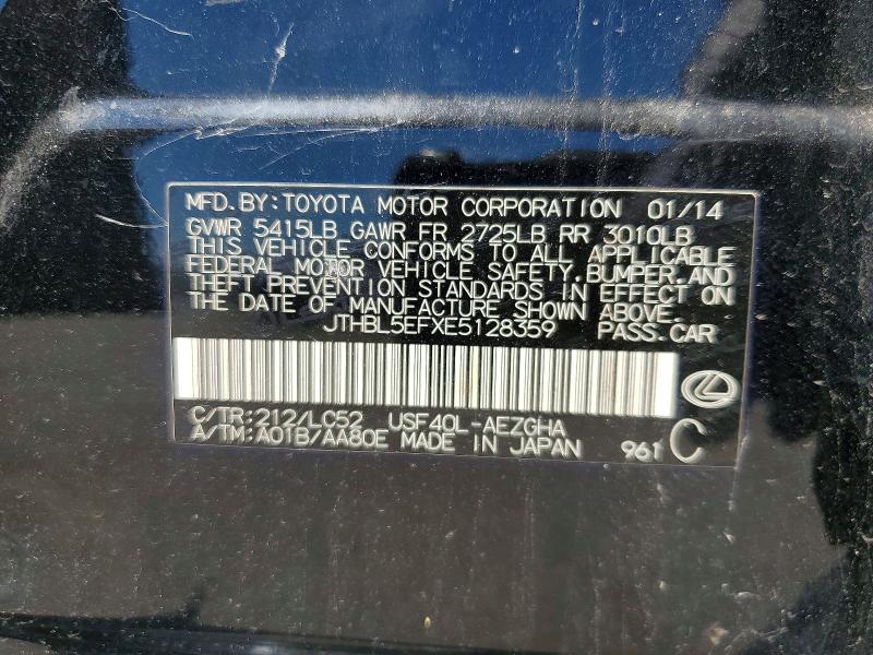 Aukcja sprzedaży 2014 Lexus Ls, vin: JTHBL5EFXE5128359, numer aukcji: 63694086