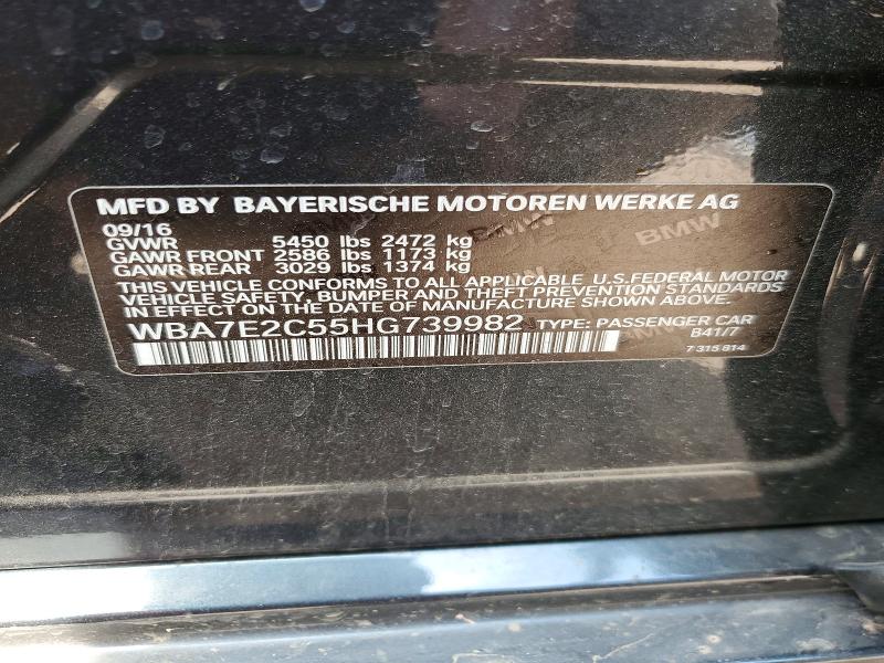 64605206 :رقم المزاد ، WBA7E2C55HG739982 vin ، 2017 Bmw 740 مزاد بيع