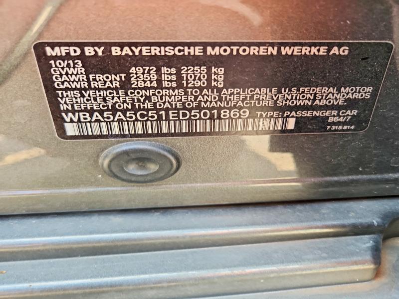 Aukcja sprzedaży 2014 Bmw 528, vin: WBA5A5C51ED501869, numer aukcji: 65781496