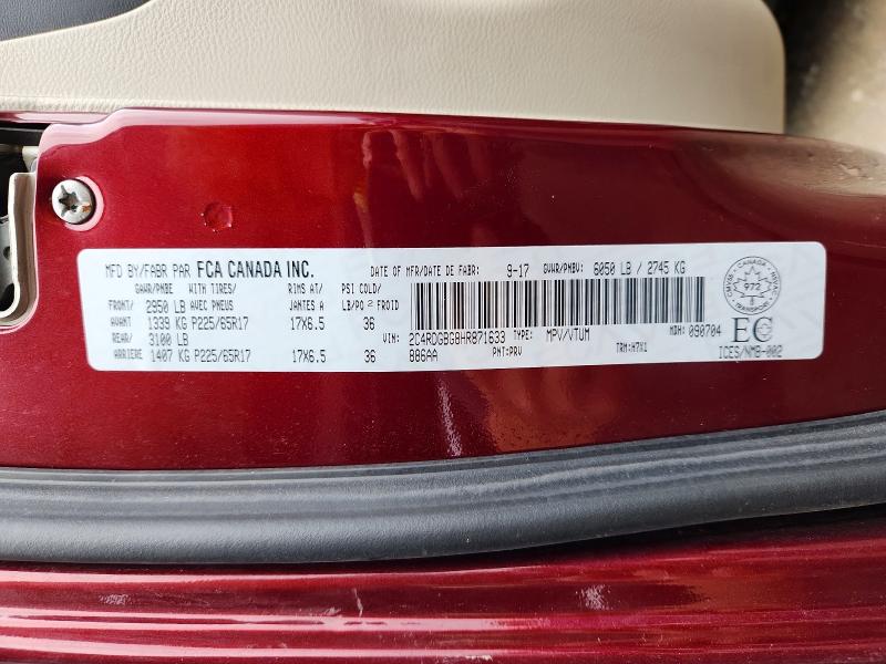Aukcja sprzedaży 2017 Dodge Grand Caravan, vin: 2C4RDGBG8HR871633, numer aukcji: 63580196