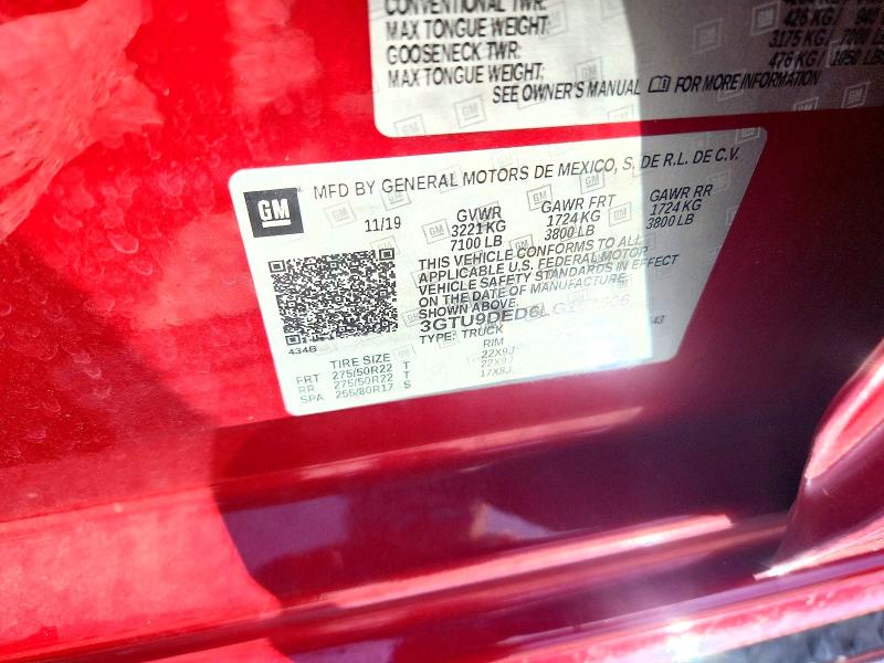 Aukcja sprzedaży 2020 Gmc Sierra, vin: 3GTU9DED6LG167506, numer aukcji: 65470596