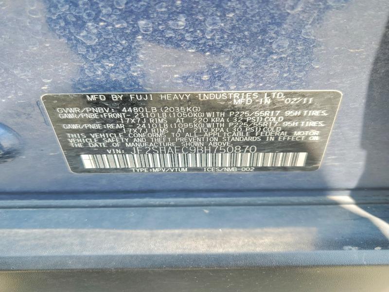 64134666 :رقم المزاد ، JF2SHAEC9BH750870 vin ، 2011 Subaru Forester مزاد بيع