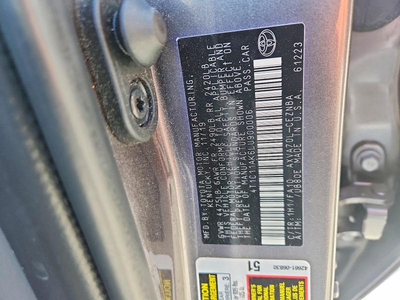 Aukcja sprzedaży 2020 Toyota Camry, vin: 4T1C11AK6LU900006, numer aukcji: 64145636