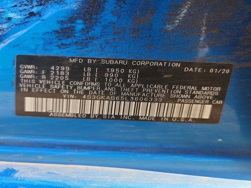 Продажа на аукционе авто 2020 Subaru Impreza, vin: 4S3GKAB65L3606333, номер лота: 66435586