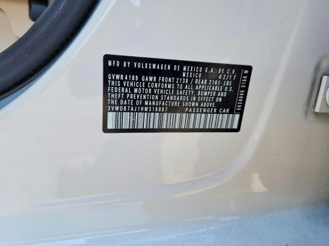 Продаж на аукціоні авто 2017 Volkswagen Jetta, vin: 3VWDB7AJ1HM318887, номер лоту: 66743586