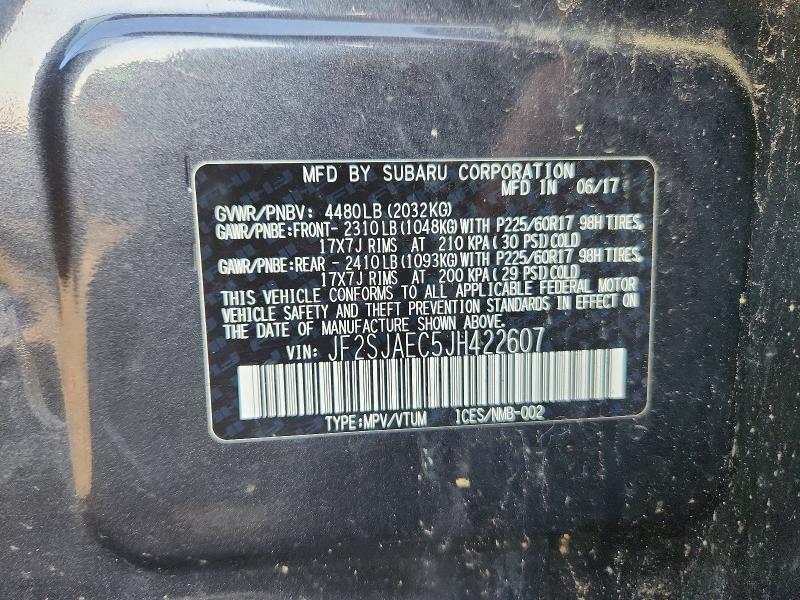 65794026 :رقم المزاد ، JF2SJAEC5JH422607 vin ، 2018 Subaru Forester مزاد بيع