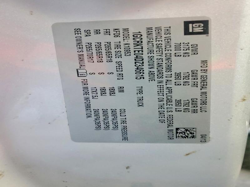 Aukcja sprzedaży 2013 Chevrolet Silverado, vin: 1GCRKTE04DZ346615, numer aukcji: 63736726