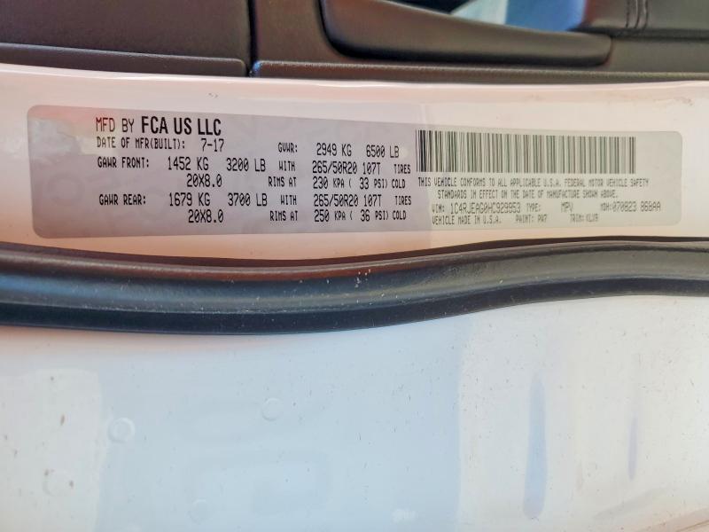 65141266 :رقم المزاد ، 1C4RJEAG0HC929953 vin ، 2017 Jeep Grand Cherokee مزاد بيع