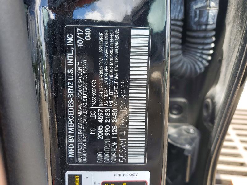Продажа на аукционе авто 2018 Mercedes-benz C, vin: 55SWF4JB8JU248935, номер лота: 66825336