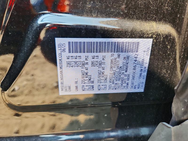 64789906 :رقم المزاد ، 5N1BT3AB5SC867442 vin ، 2025 Nissan Rogue مزاد بيع