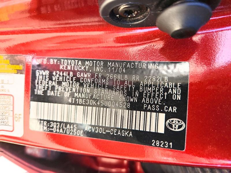 2005 Toyota Camry მანქანა იყიდება აუქციონზე, vin: 4T1BE30K45U004528, აუქციონის ნომერი: 64502786