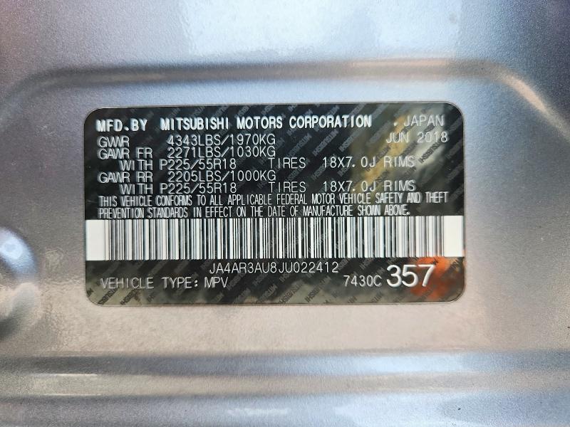 Продаж на аукціоні авто 2018 Mitsubishi Outlander Sport, vin: JA4AR3AU8JU022412, номер лоту: 66127156