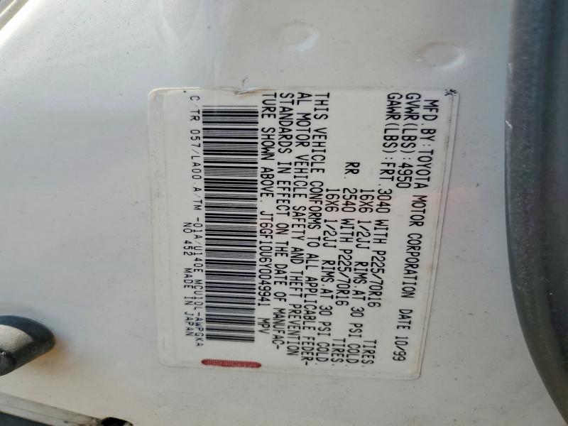 Продажа на аукционе авто 2000 Lexus Rx, vin: JT6GF10U6Y0049941, номер лота: 63608536