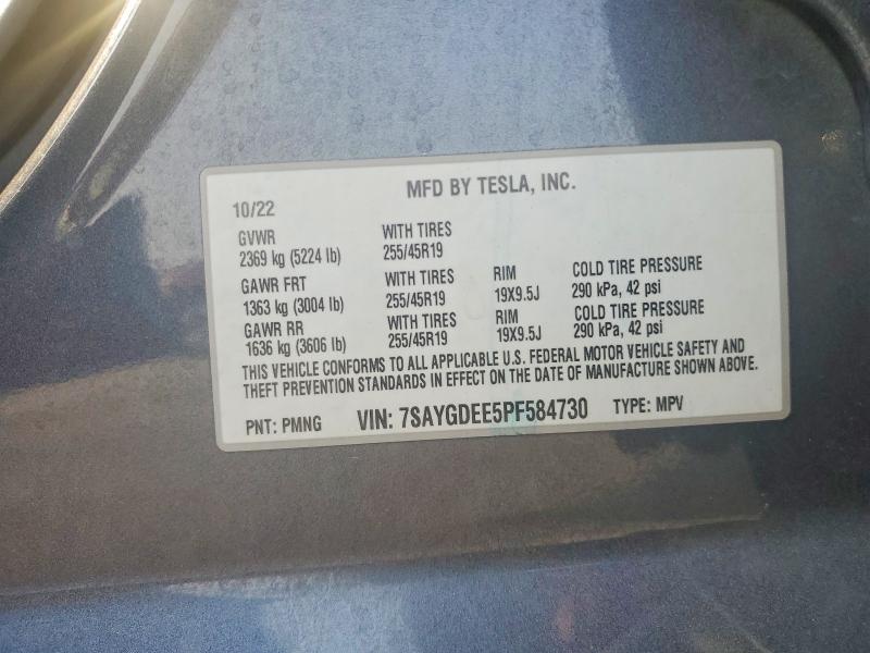 Продажа на аукционе авто 2023 Tesla Model Y, vin: 7SAYGDEE5PF584730, номер лота: 63608726