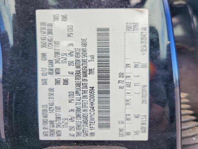 Aukcja sprzedaży 2017 Ford F150, vin: 1FTEW1CG4HKD00594, numer aukcji: 66184416