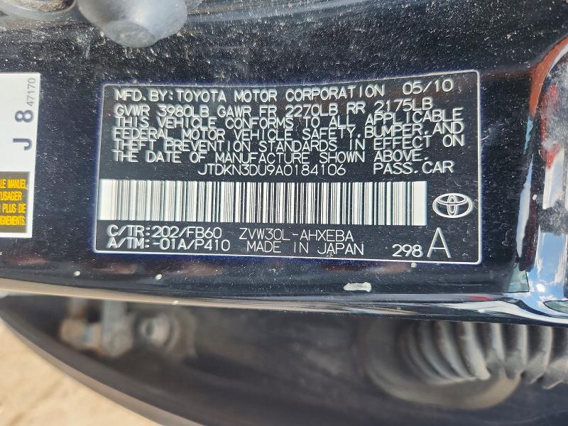 Aukcja sprzedaży 2010 Toyota Prius, vin: JTDKN3DU9A0184106, numer aukcji: 66806286
