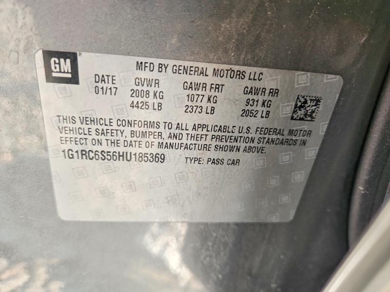63821076 :رقم المزاد ، 1G1RC6S56HU185369 vin ، 2017 Chevrolet Volt مزاد بيع