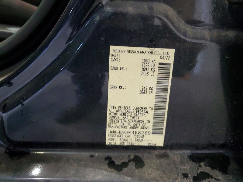 Продажа на аукционе авто 2022 Nissan Altima, vin: 1N4BL4DV0NN368269, номер лота: 64480206