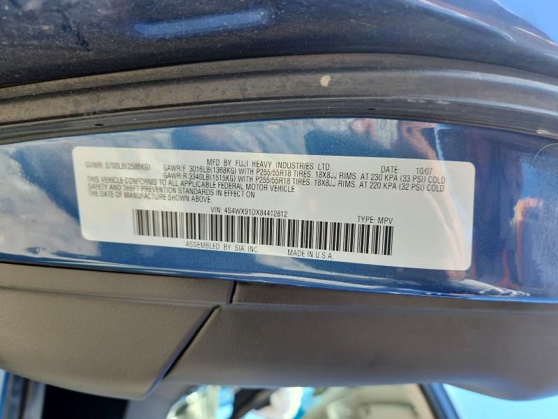 Продаж на аукціоні авто 2008 Subaru Tribeca, vin: 4S4WX91DX84412812, номер лоту: 65604336