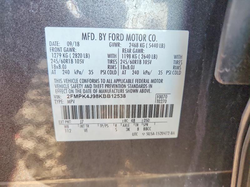 Aukcja sprzedaży 2019 Ford Edge, vin: 2FMPK4J98KBB12538, numer aukcji: 66125936