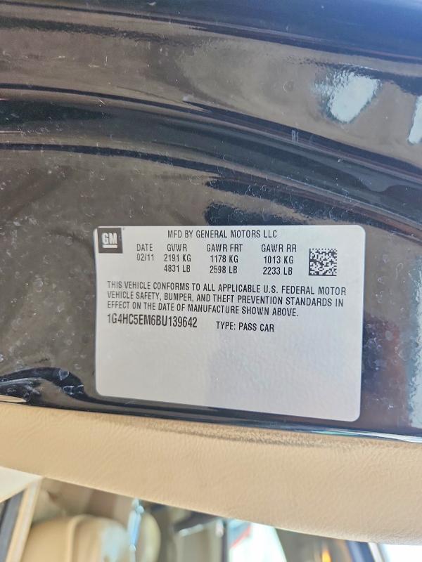 Aukcja sprzedaży 2011 Buick Lucerne, vin: 1G4HC5EM6BU139642, numer aukcji: 62833636