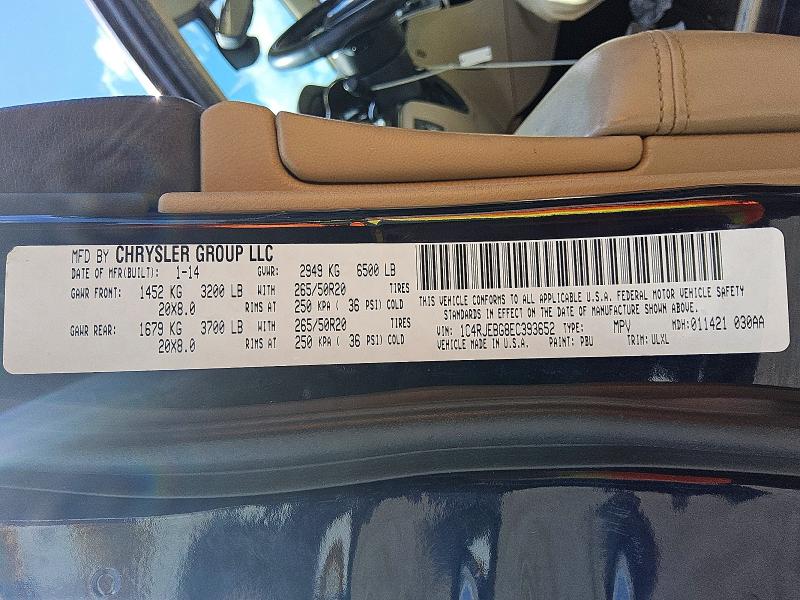 64090886 :رقم المزاد ، 1C4RJEBG8EC393652 vin ، 2014 Jeep Grand Cherokee مزاد بيع