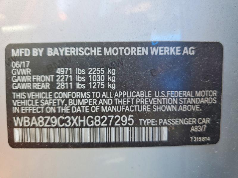 Aukcja sprzedaży 2017 Bmw 330, vin: WBA8Z9C3XHG827295, numer aukcji: 62690556
