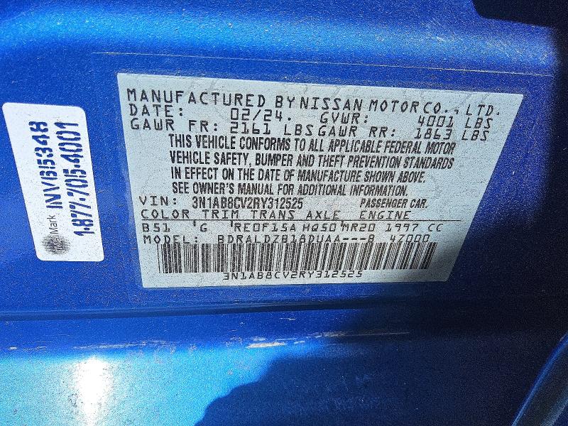 Продаж на аукціоні авто 2024 Nissan Sentra, vin: 3N1AB8CV2RY312525, номер лоту: 64159886