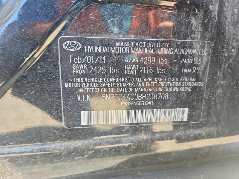 Aukcja sprzedaży 2011 Hyundai Sonata, vin: 5NPEC4AC0BH238708, numer aukcji: 63566576