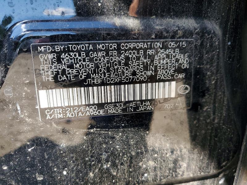 Aukcja sprzedaży 2015 Lexus Is, vin: JTHBF1D2XF5077090, numer aukcji: 65092656