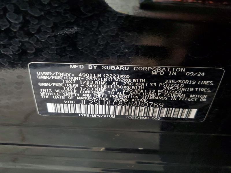 Aukcja sprzedaży 2025 Subaru Forester, vin: JF2SLDFC8SH480769, numer aukcji: 63806856