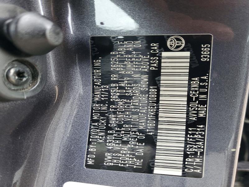 64972336 :رقم المزاد ، 4T1BD1FK6EU108081 vin ، 2014 Toyota Camry Hybrid مزاد بيع