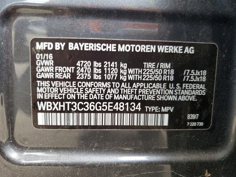 Aukcja sprzedaży 2016 Bmw X1, vin: WBXHT3C36G5E48134, numer aukcji: 63311556