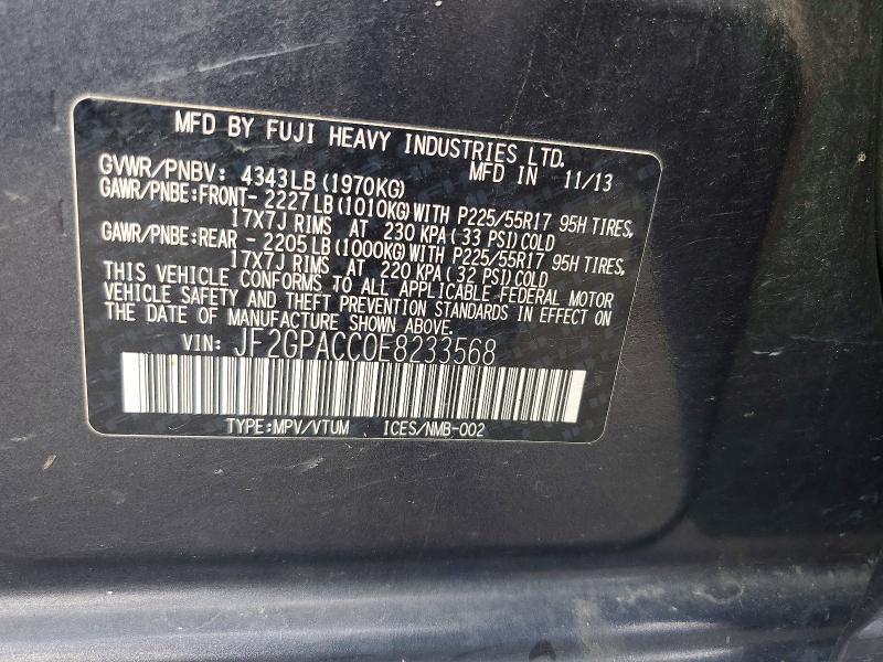 Продажа на аукционе авто 2014 Subaru Xv Crosstrek, vin: JF2GPACC0E8233568, номер лота: 64039916