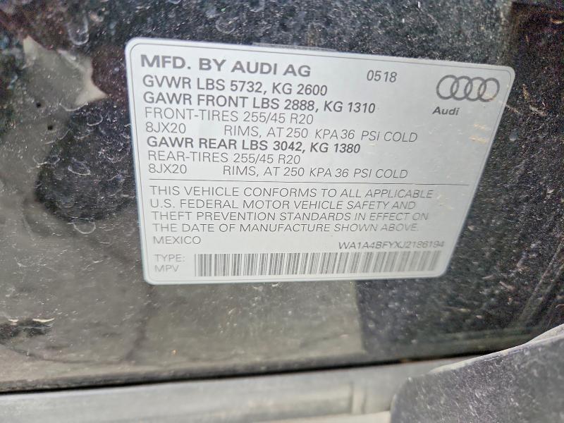 Aukcja sprzedaży 2018 Audi Sq5, vin: WA1A4BFYXJ2186194, numer aukcji: 65384546