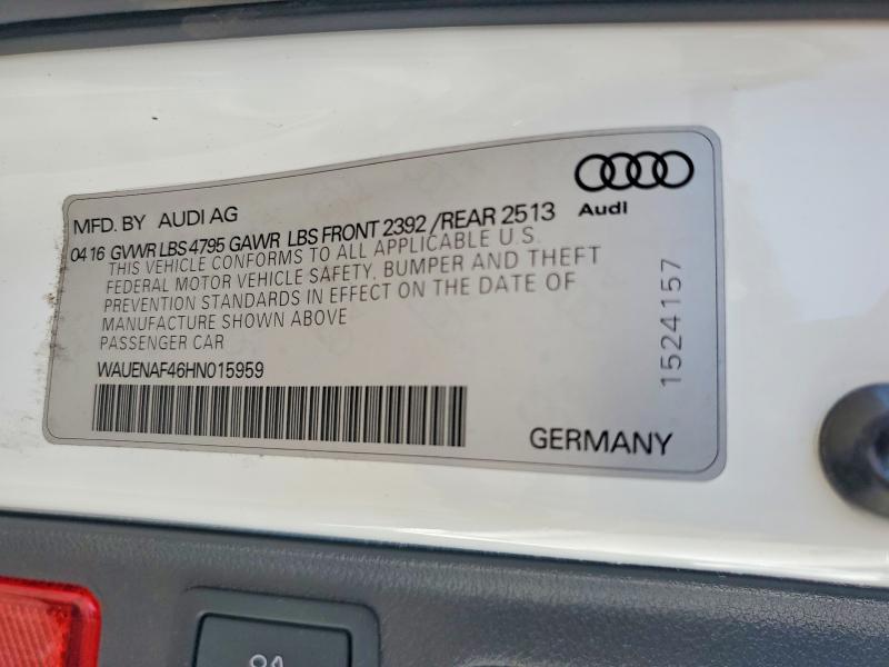 Продаж на аукціоні авто 2017 Audi A4, vin: WAUENAF46HN015959, номер лоту: 64287306