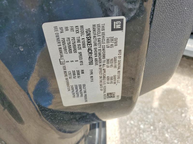 Aukcja sprzedaży 2012 Chevrolet Suburban, vin: 1GNSKKE74CR140760, numer aukcji: 65569396