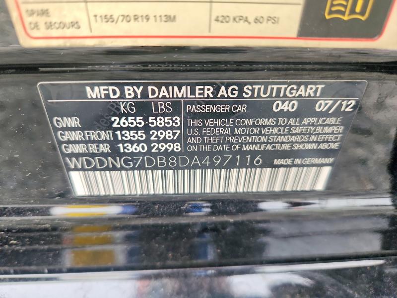 64127616 :رقم المزاد ، WDDNG7DB8DA497116 vin ، 2013 Mercedes-benz S مزاد بيع
