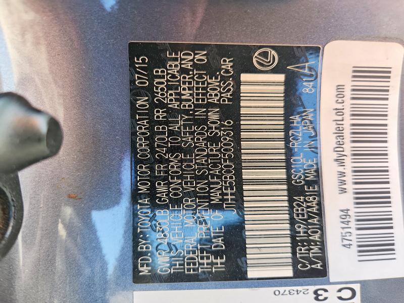 Aukcja sprzedaży 2015 Lexus Rc, vin: JTHHE5BC0F5009316, numer aukcji: 63927206