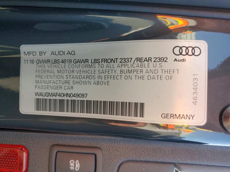 Aukcja sprzedaży 2017 Audi A4, vin: WAUGMAF40HN049097, numer aukcji: 66666076