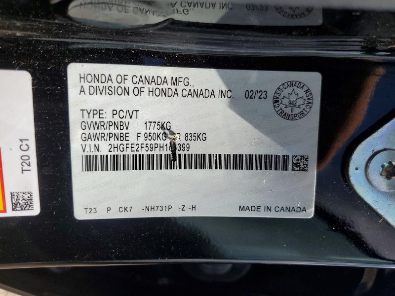 65155776 :رقم المزاد ، 2HGFE2F59PH103399 vin ، 2023 Honda Civic مزاد بيع